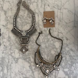 BaubleBar set of two necklaces and 1 pair earring